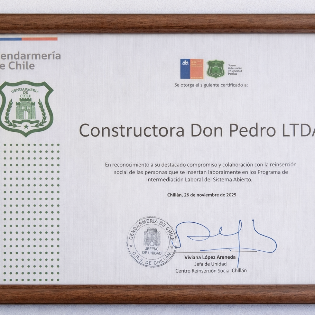 Certificado de reconocimiento de Gendarmería Certificado de reconocimiento de Gendarmería